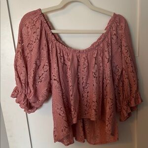 Free People Pink Lace Tunic